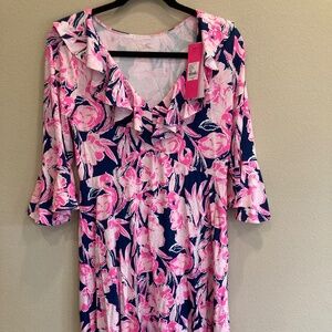 Lily Pulitzer Ruffle V Neck Dress